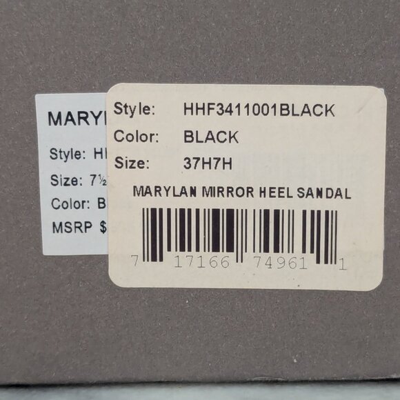 Halston Heritage Marylan Mirror Heel Sandal Black 7.5 - Picture 7 of 7